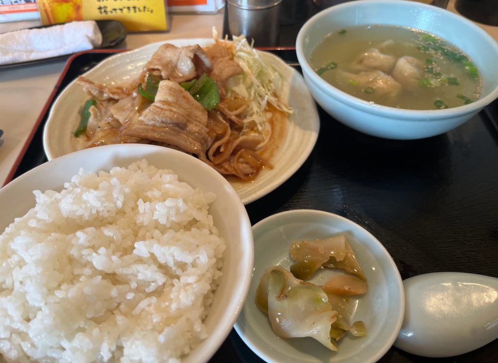 豚生姜焼き定食　パンダ中華　綾瀬